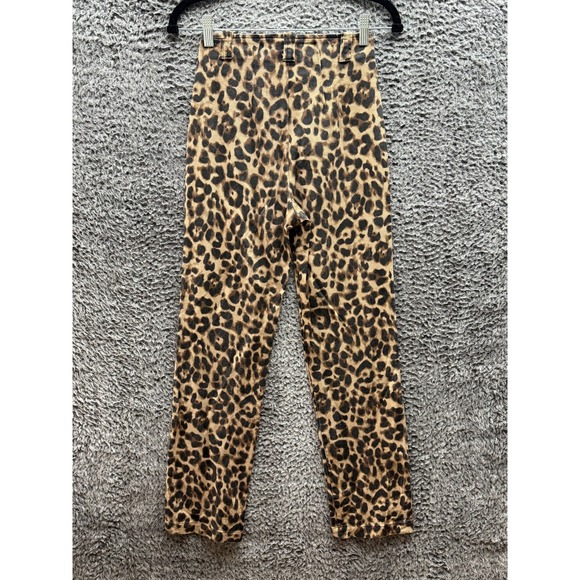 Reformation Women's Animal Print‎ Leopard Marlon Stretch High Crop Pants Size 2 - Picture 10 of 12